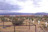 Daggett Cemetery and train