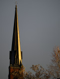 Steeple at sunset