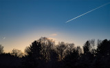 Contrails at sunset