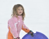 Jordan sliding with her brother