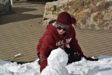 Colten making a Snowman