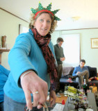 Julie Robb handing out presents (2011).