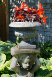 Begonia planter on pedestal.