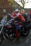 Santa Claus is coming with motorbike in our village