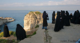 Tourists at Pigeon Rock, Lebanon