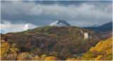 Dolwyddelan castle with Y Lliwedd in the background