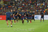 Barcelona players warm up