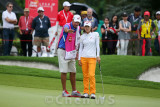 Na Yeon Choi takes advise from caddy.