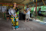 Orang Ulu dancer and sape musicians