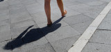 Venezia,Piazza San Marco: the shadow walking barefoot...