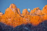 Moonset over Towers of the Virgin