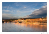 El riu Ebre al seu pas per Tortosa. El mercat.