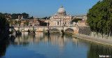 A look down the Tiber River towards the Vatican.