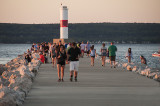 The Breakwall at Petoskey, Michigan Near Sunset