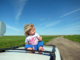 Annie thinks were lost; weve been driving past the same corn field for 9 hours now.