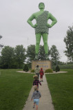 Everyone is excited to see the Jolly Green Giant in Blue Earth, Minnesota