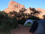 Late afternoon: our tents are finally in shade!