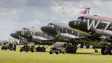 4 C-47s on the flightline at Duxford