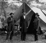 October 3, 1862 - (L-R) Alan Pinkerton, Lincoln, Gen. John A. McClernand 