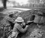 13 April 1918 - Machine gun on the bank of the Lys Canal