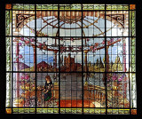 Stained glass inside Lillies Victorian Bar & Restaurant