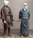 c. 1870 - Samurai police official with prisoner