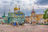 Trinity Cathedral (under scafold) and the Treasure Building.