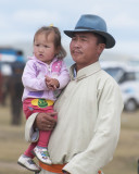 Father and Daughter at the Festival in Northern Mongolia