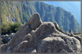 The shapes of these rocks look like that of the mountain range here