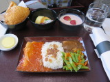 breakfast on Garuda Bali to Jakarta flight in business class