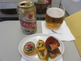 South African Airlines part of meal in business class MRU to JNB