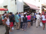 Havana queue of people waiting to change money