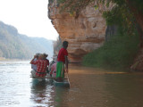 Onboard the canoes in the Manambolo Gorge