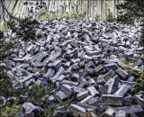 Flaked off Broken Post Piles
