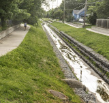 Jogger Along Drainage Ditch