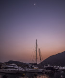 Moon above the Typhoon Shelter