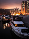 Sampan and Yacht in the Typhoon shelter