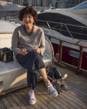Joanna aboard Watermark. November morning.