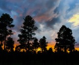 Sunset beneath thunder clouds