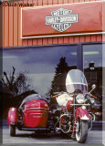 1948 Indian In Front Of Performance Harley Dealership