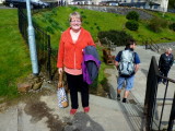 Inversnaid Holiday - Margaret getting off the ferry @ Inversnaid Pier