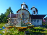 A new church being built in Lodeynoye Pole