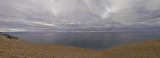 A three shot panorama taken from the sand dunes overlooking Lake Michigan