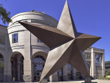 The huge star in front of the Texas State History Museum in Austin. TX