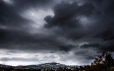 A lowering sky and Spring snow.