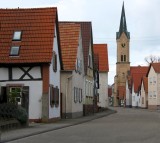 Entering town, with church in background