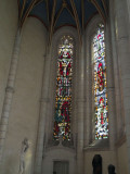 2591: Modern stained glass in an ancient chapel