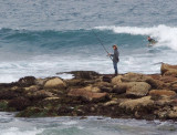 Fishing and surfing