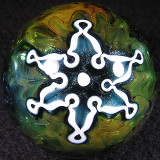 Raven finished off this vortex marble by Freddy, featuring some of his own fuming as well.