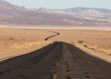 The long road into the valley in Death Valley National Park